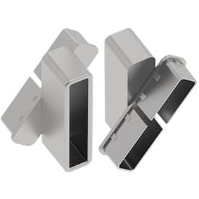 QuickScreen/Xpress LOUVRE BRACKET PACK 
MILL - aluminium
(suits 65x16.5mm slat; includes 1 x left bracket, 1 x right bracket and 2 screws) - M