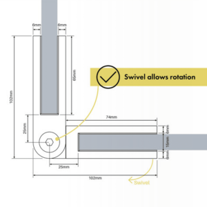 SWIVEL Clamp  (90º - 180º) - SS316 - Image 2