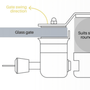 Glass Latch - Lockable - Glass to Post - B - Image 2