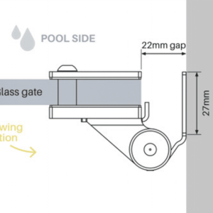 STD Hinge - SQ Post / Wall to Pool Gate - Polish - Image 2
