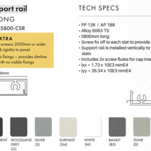 CENTRE SUPPORT RAIL - 5800MM - B - Image 2