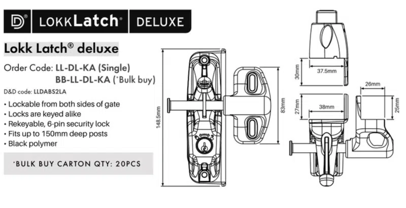 D&D Lokk Latch - Deluxe Lockable - Alike - Image 2
