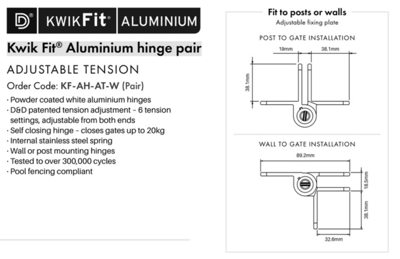 D&D Kwik Fit - ALUMINIUM HINGE - W - Image 2