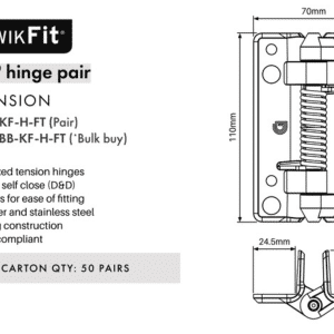 D&D Kwik Fit - HINGE SET - Fixed Tension - Image 2