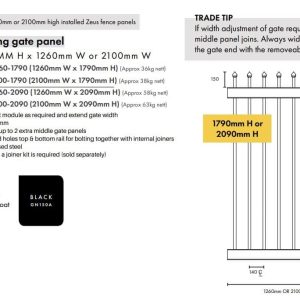 Sliding Gate - Mid Extension 1260W x 2090H - Image 2