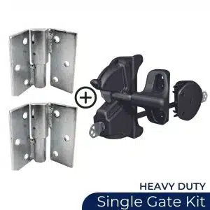 Single Gate - Hinge & Latch Kit - Heavy Duty Black