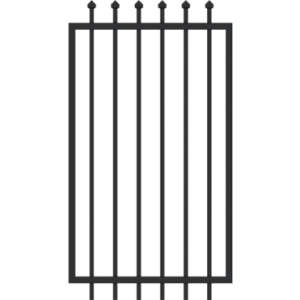 Security Fencing - Gate 2100H x 975W - Steel Spear Top Gate Black