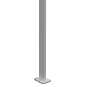 PoolSafe BARR Post - 50x25mm x 1280mm - Aluminium - Base Plated - White