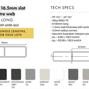 Slat - 65 x 16.5mm - CTS - MN - Image 2