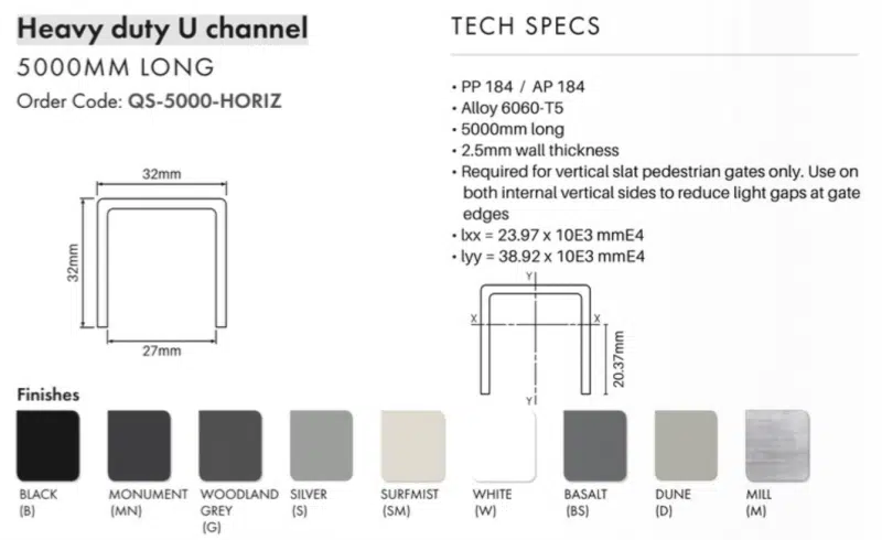 QS - Horizontal Frame - Vertical Fence Panels - Per 1M - CTS - Image 2
