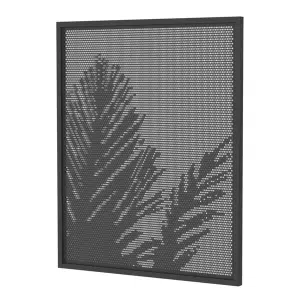 Perforated Gate - PALM MOTIF - 975x1200mm - BLACK