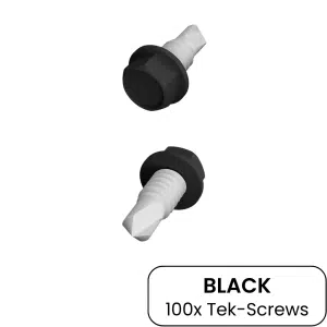 FastFixings Tek Screws | 12Gx20 Black 100Pack