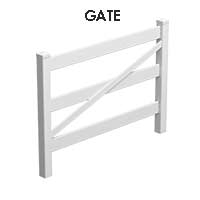 3 RAIL FENCING - Gate - 1800W x 1300H