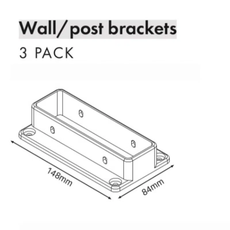 3 RAIL FENCING - Wall/Post Brackets - 3PK - Image 2
