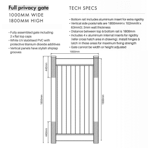 FULL PRIVACY - Hamptons Gate - 1000W x 1850H - Image 2