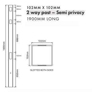 SEMI PRIVACY - 2 Way Post - 1900H - Image 2