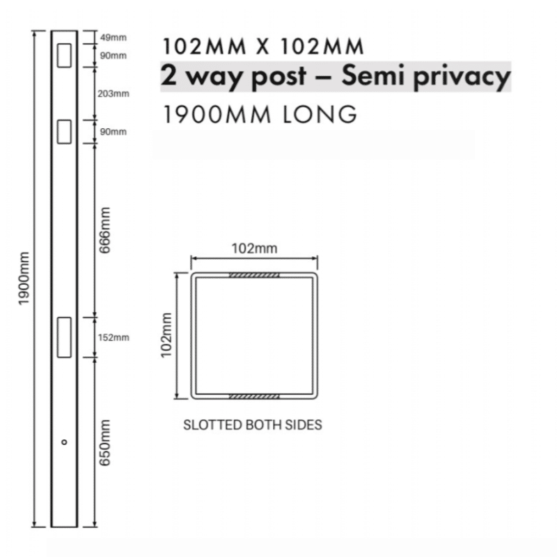 SEMI PRIVACY - 2 Way Post - 1900H - Image 2
