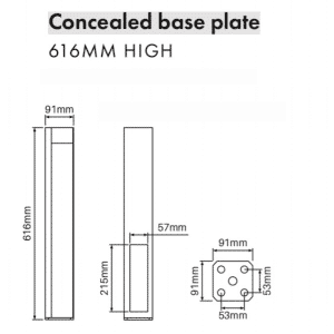 SEMI PRIVACY - Base Plate - 616H (91x91mm) - Image 2