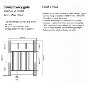 SEMI PRIVACY - Gate Panel - 1000W x 1200H - Image 2