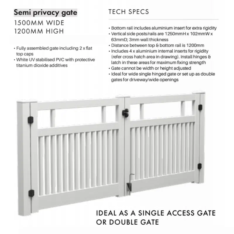 SEMI PRIVACY - Gate Panel - 1500W x 1250H - Image 2
